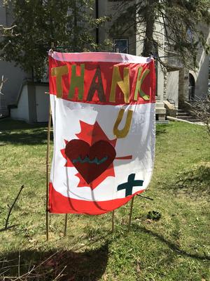 Canadian Flag Thank You Sign