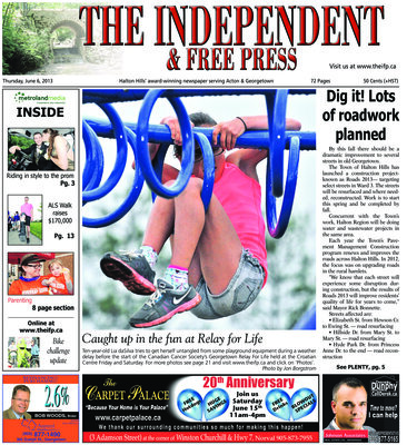 Independent & Free Press (Georgetown, ON), 6 Jun 2013