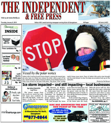 Independent & Free Press (Georgetown, ON), 9 Jan 2014