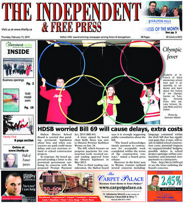 Independent & Free Press (Georgetown, ON), 13 Feb 2014