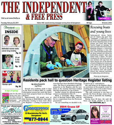 Independent & Free Press (Georgetown, ON), 20 Feb 2014