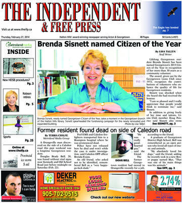 Independent & Free Press (Georgetown, ON), 27 Feb 2014