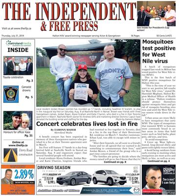 Independent & Free Press (Georgetown, ON), 31 Jul 2014