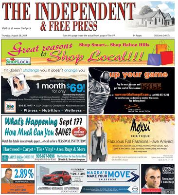 Independent & Free Press (Georgetown, ON), 28 Aug 2014