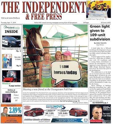 Independent & Free Press (Georgetown, ON), 11 Sep 2014