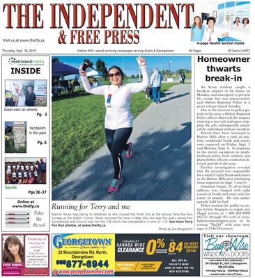 Independent & Free Press (Georgetown, ON), 18 Sep 2014