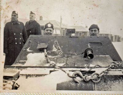 Henry Shepherd and armoured vehicle