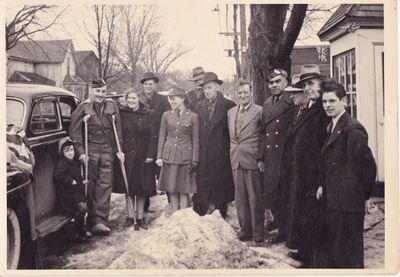 Henry Shepherd welcoming Lieut. Russ Firestine home