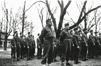 Henry Shepherd in formation for a parade in Georgetown