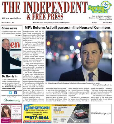 Independent & Free Press (Georgetown, ON), 5 Mar 2015