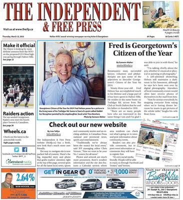 Independent & Free Press (Georgetown, ON), 12 Mar 2015