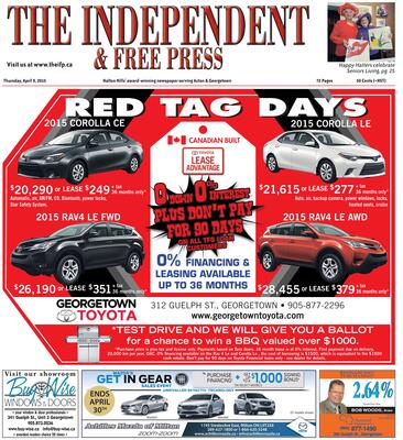 Independent & Free Press (Georgetown, ON), 9 Apr 2015