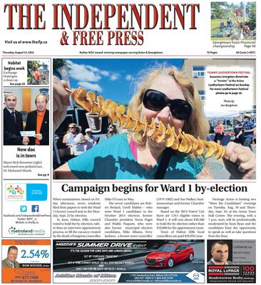 Independent & Free Press (Georgetown, ON), 13 Aug 2015