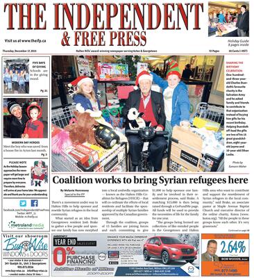 Independent & Free Press (Georgetown, ON), 17 Dec 2015