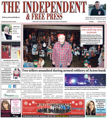 Independent & Free Press (Georgetown, ON), 24 Dec 2015