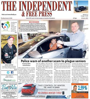 Independent & Free Press (Georgetown, ON), 14 Jan 2016