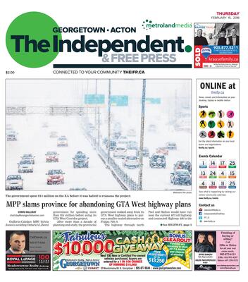 Independent & Free Press (Georgetown, ON), 15 Feb 2018