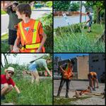 Local Youth working hard to clean up Acton Parkette