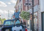 Norman Paulsen watering Acton Flowers