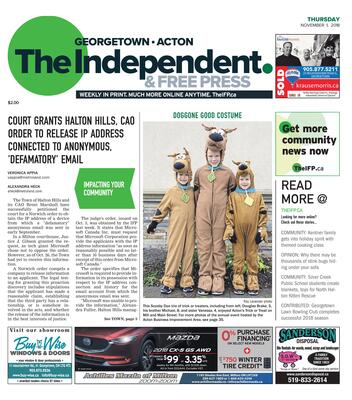 Independent & Free Press (Georgetown, ON), 1 Nov 2018