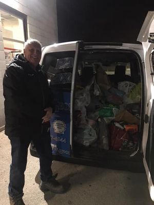 Lions Club Drive Thru Parade Bread Basket Donations