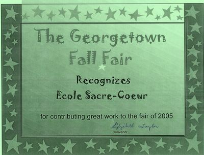 Georgetown Fall Fair Recognizes L’École Sacré-Cœur for Their Contributions