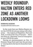 Halton Enters Red Zone
