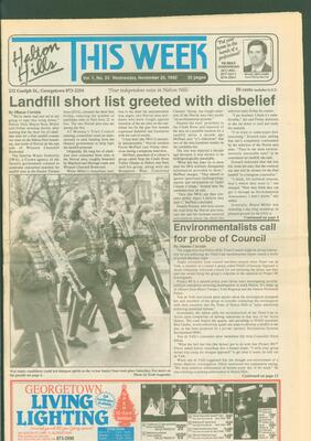 Halton Hills This Week (Georgetown, ON), 25 November 1992