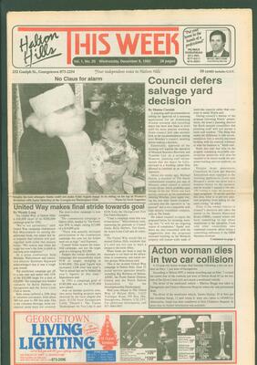 Halton Hills This Week (Georgetown, ON), 9 December 1992