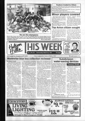 Halton Hills This Week (Georgetown, ON), 24 March 1993