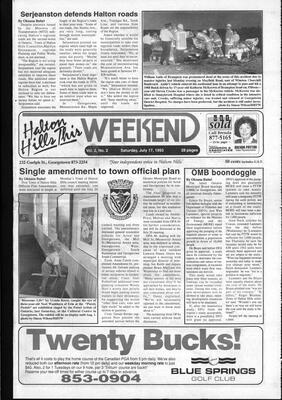 Halton Hills This Week (Georgetown, ON), 17 July 1993