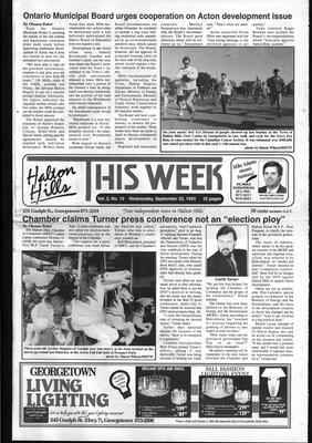 Halton Hills This Week (Georgetown, ON), 22 September 1993