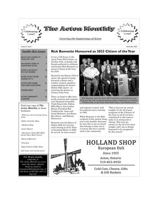 The Acton Monthly, November 2023