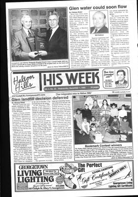 Halton Hills This Week (Georgetown, ON), 1 December 1993