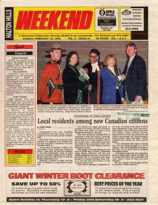 Independent & Free Press (Georgetown, ON), 18 Feb 1996