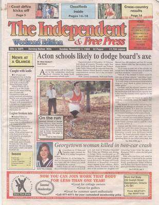 Independent & Free Press (Georgetown, ON), 1 Nov 1998