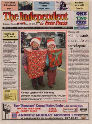 Independent & Free Press (Georgetown, ON), 25 Nov 1998