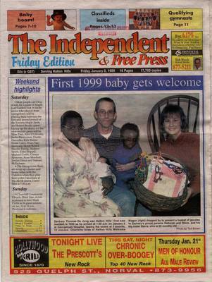 Independent & Free Press (Georgetown, ON), 8 Jan 1999