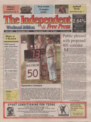 Independent & Free Press (Georgetown, ON), 1 Oct 1999