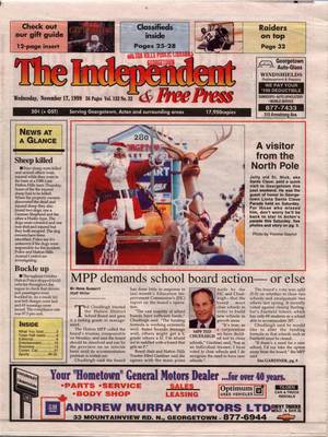 Independent & Free Press (Georgetown, ON), 17 Nov 1999