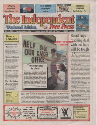 Independent & Free Press (Georgetown, ON), 25 Aug 2000