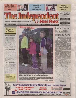 Independent & Free Press (Georgetown, ON), 6 Sep 2000