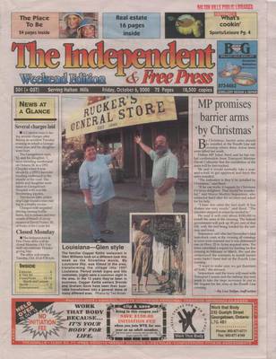 Independent & Free Press (Georgetown, ON), 6 Oct 2000