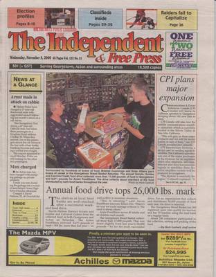 Independent & Free Press (Georgetown, ON), 8 Nov 2000