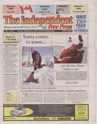 Independent & Free Press (Georgetown, ON), 22 Nov 2000