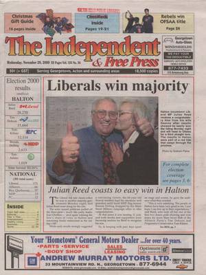 Independent & Free Press (Georgetown, ON), 29 Nov 2000