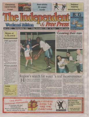 Independent & Free Press (Georgetown, ON), 1 Dec 2000