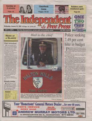 Independent & Free Press (Georgetown, ON), 24 Jan 2001