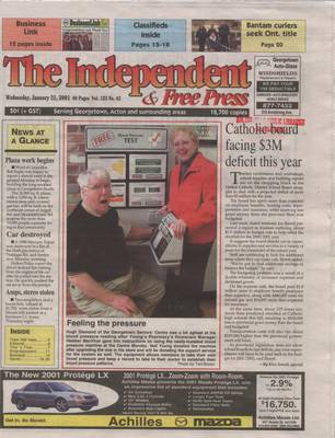 Independent & Free Press (Georgetown, ON), 31 Jan 2001