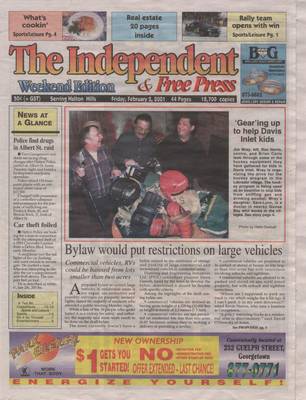 Independent & Free Press (Georgetown, ON), 2 Feb 2001